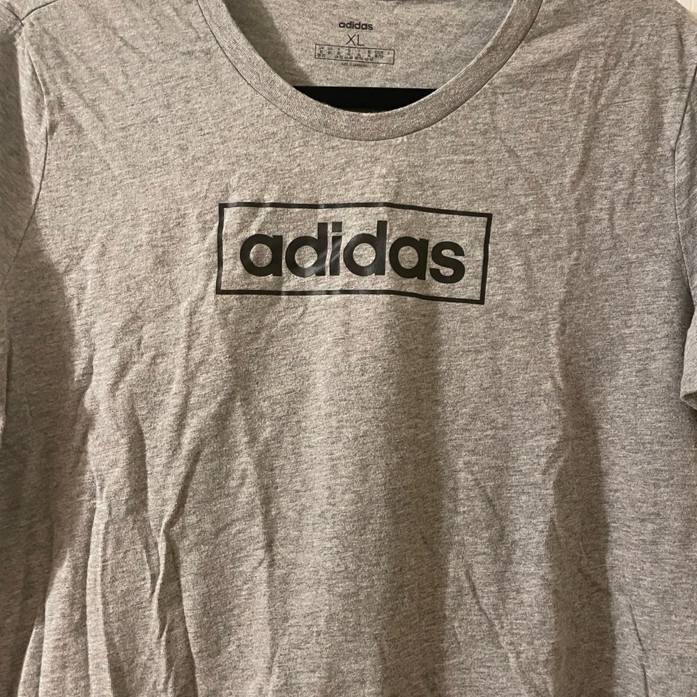 Adidas gray and black T-shirt